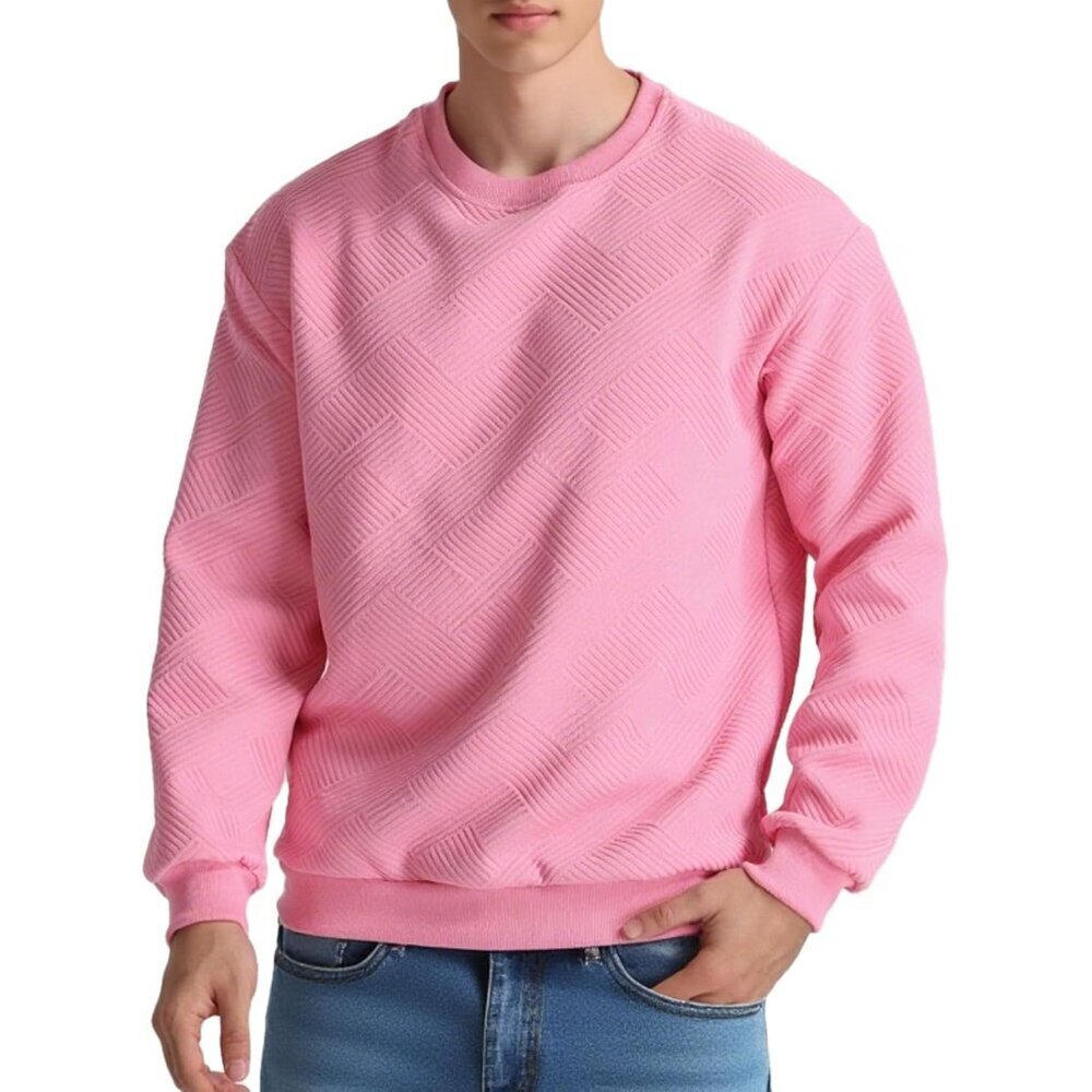 Men's Crewneck Sweatshirts Long Sleeve Pullover Crew Neck Sweatshirt Geometric T